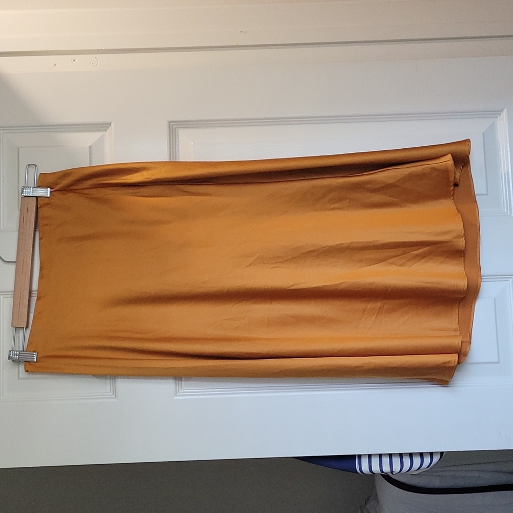 Gold midi skirt